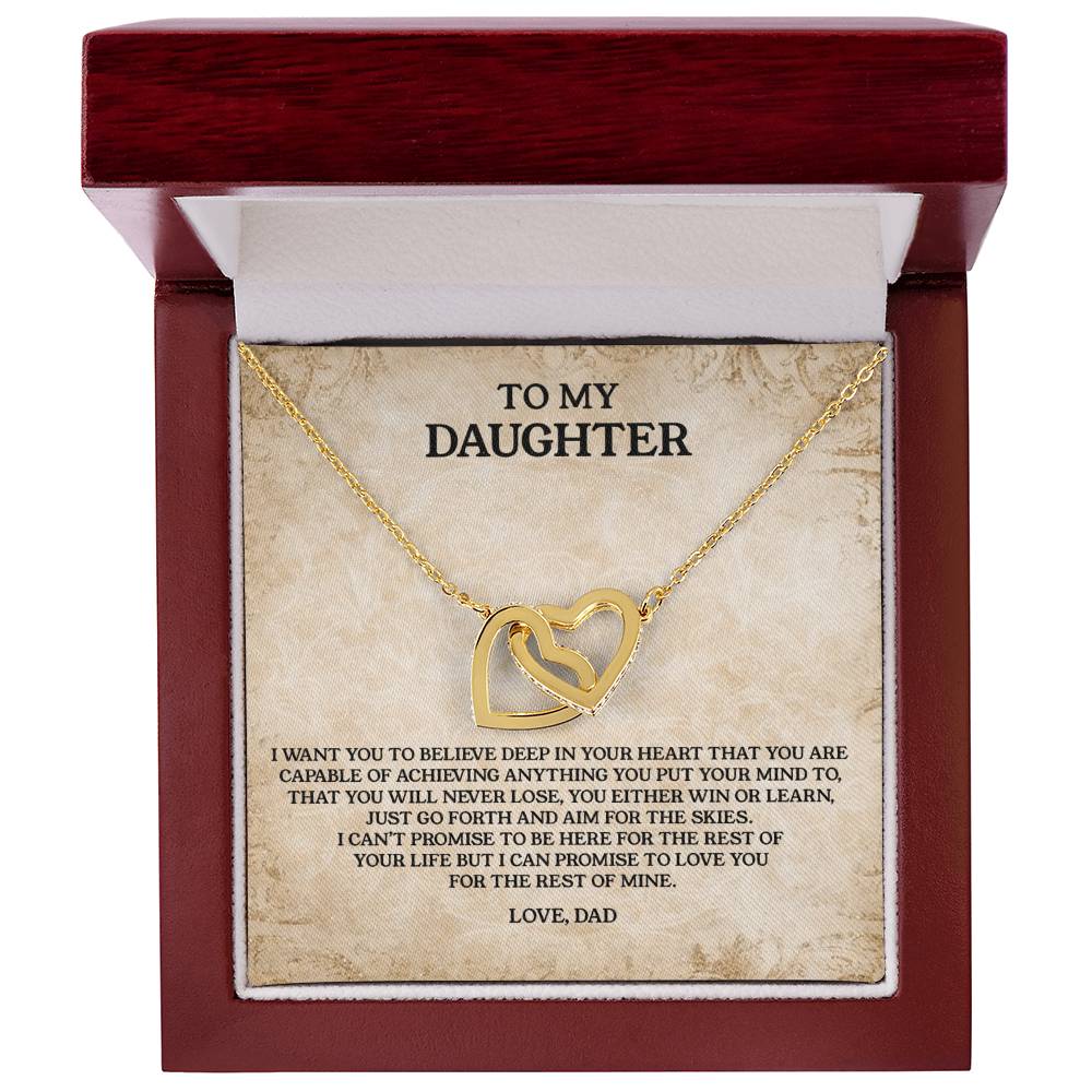 To My Daughter - Love Dad Interlocking Hearts Necklace