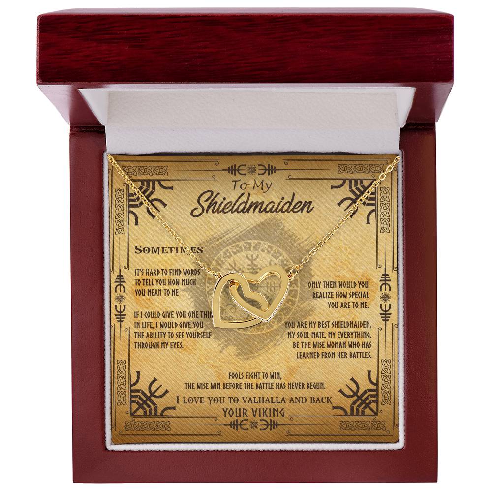 To My Shieldmaiden - Interlocking Heart Interlocking Hearts Necklace