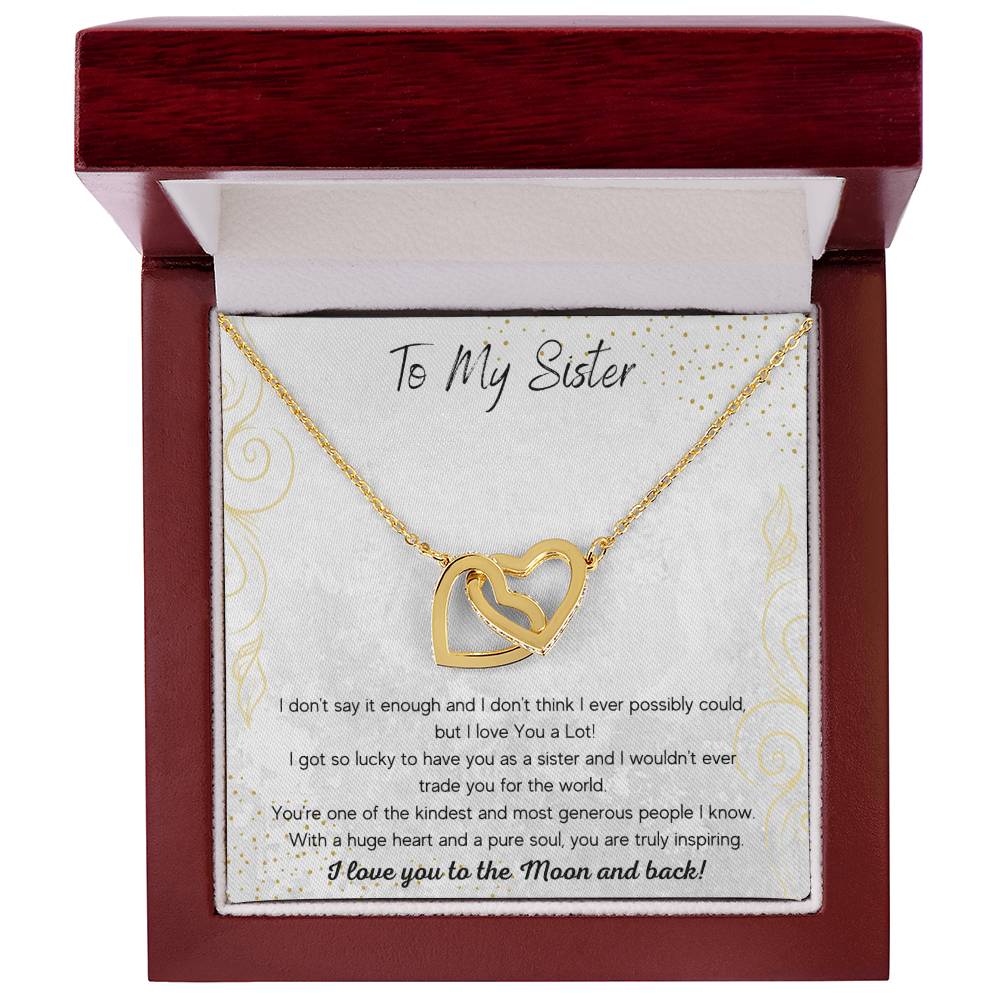 To My Sister Interlocking Hearts Necklace