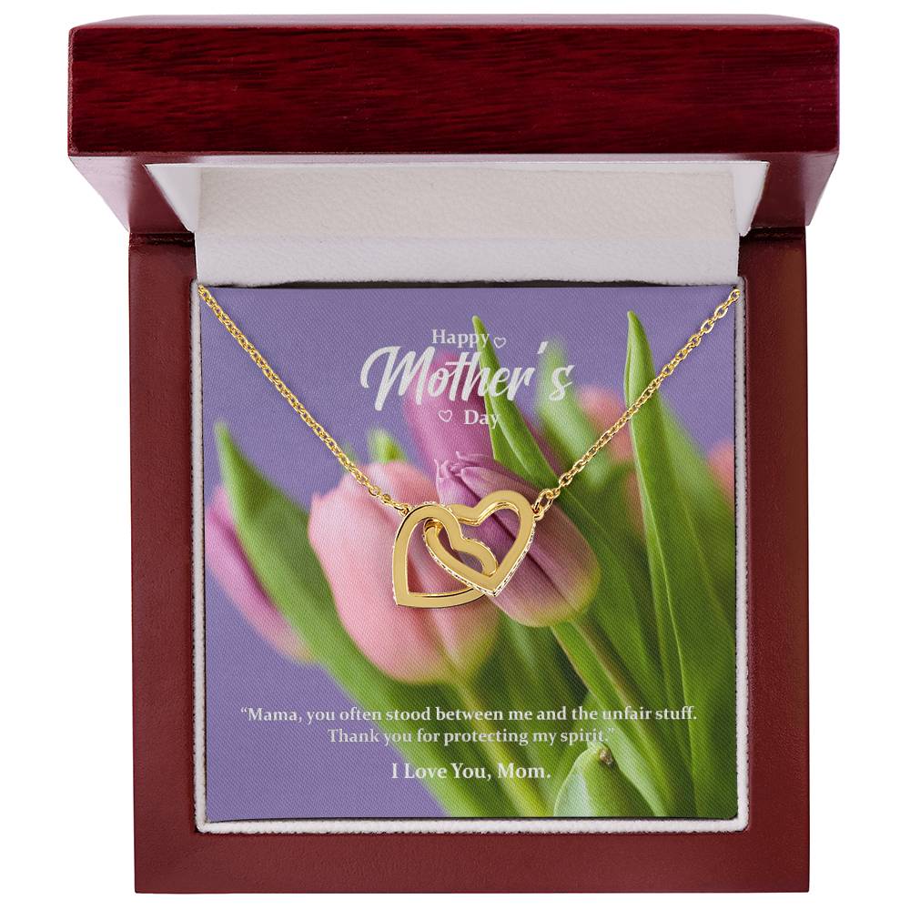 Thank You For Protecting My Spirit. Interlocking Hearts Necklace