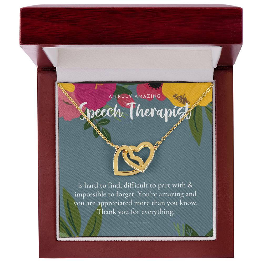 Speech Therapist Gift Amazing Speech Therapist Gift Necklace Language Pathologist Gift For Speech Pathologist Interlocking Hearts Necklace
