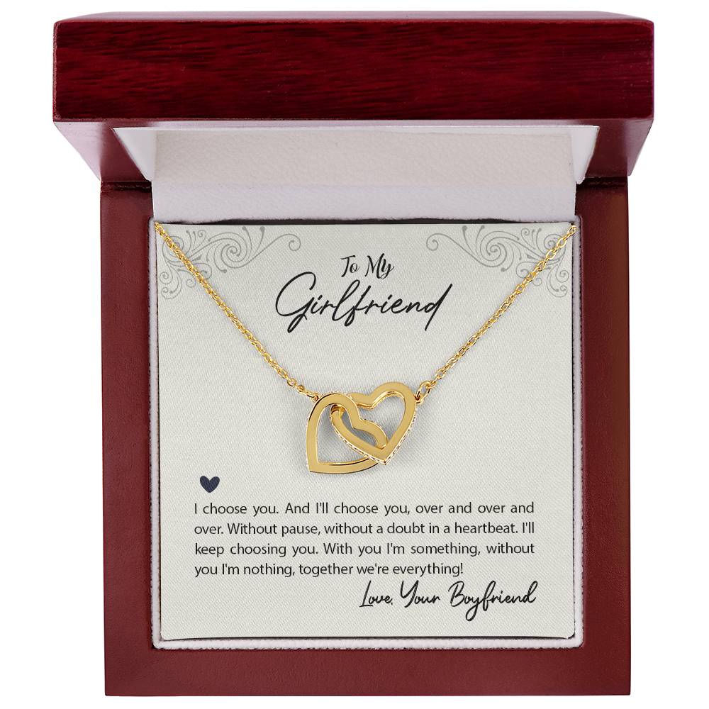 Interlocked Heart Necklace - For Girlfriend Interlocking Hearts Necklace