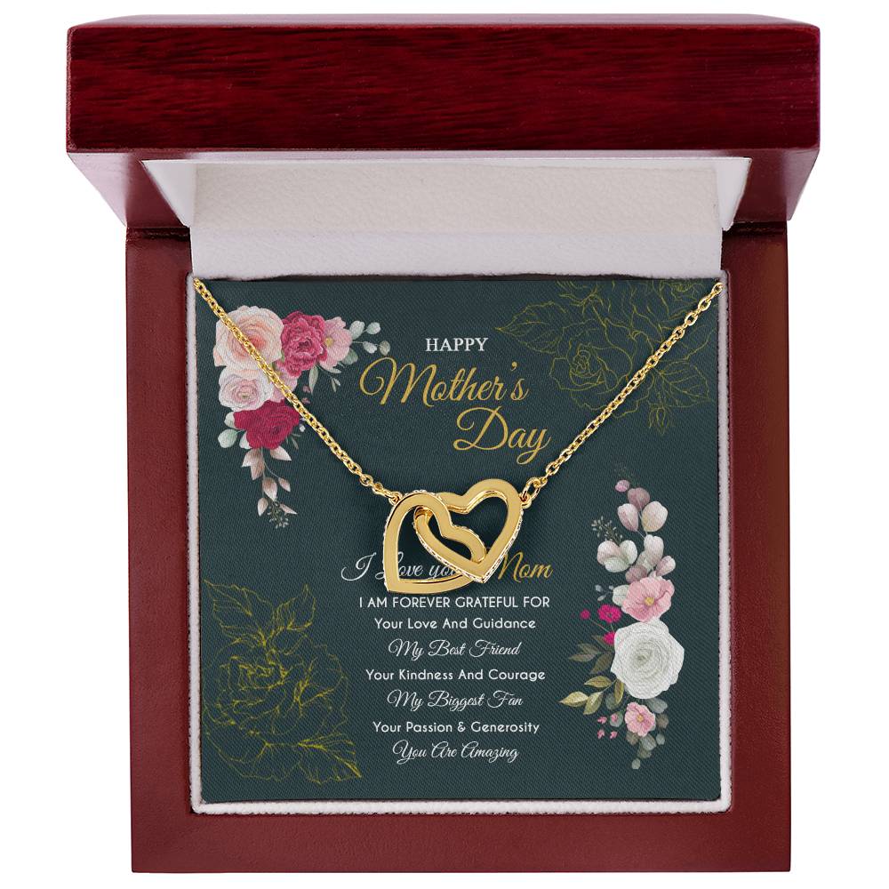 Gift For Mom - Forever Grateful - The Interlocking Heart Necklace Interlocking Hearts Necklace