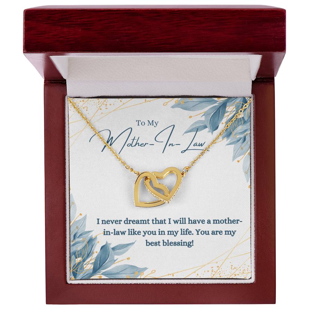 To Mother In Law - Love Knot Necklace For Gift Interlocking Hearts Necklace
