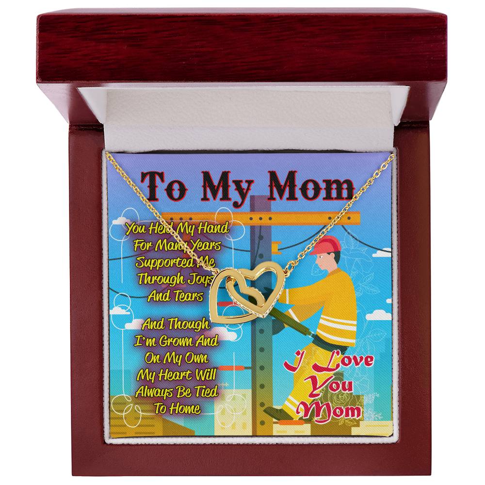 Gift For Mom- Interlocking Heart Necklace Interlocking Hearts Necklace