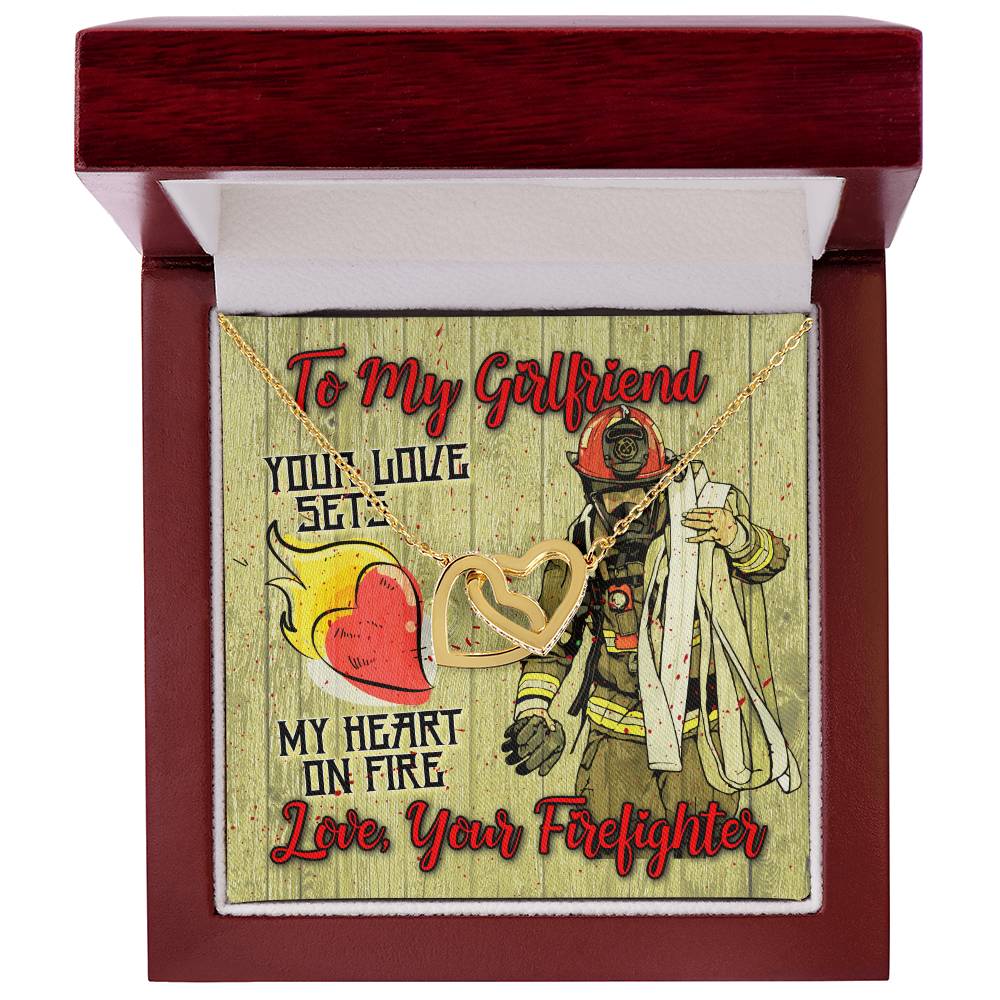 Firefighter'S Girlfriend- Interlocking Heart Necklace Interlocking Hearts Necklace