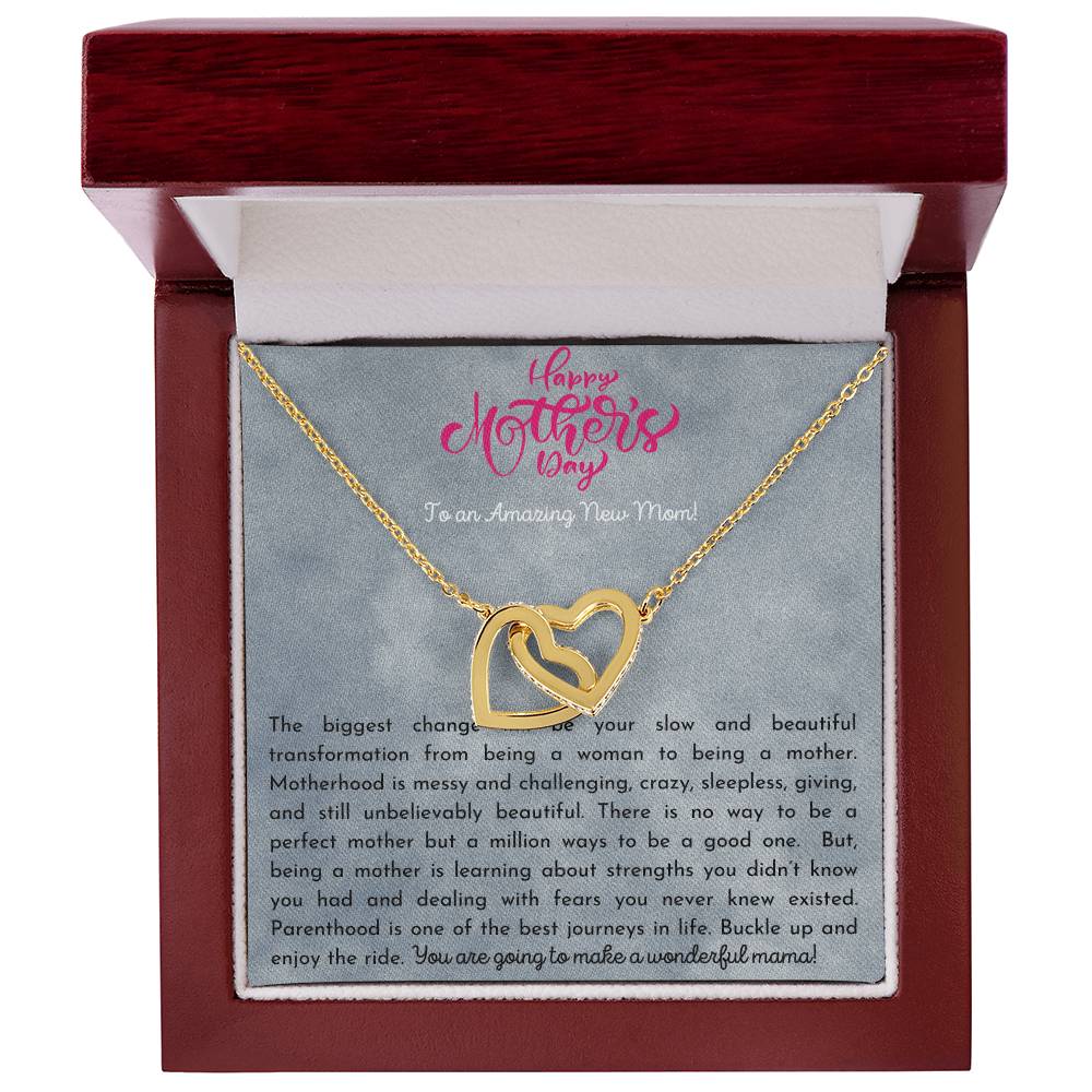 Amazing New Mom Interlocking Hearts Necklace