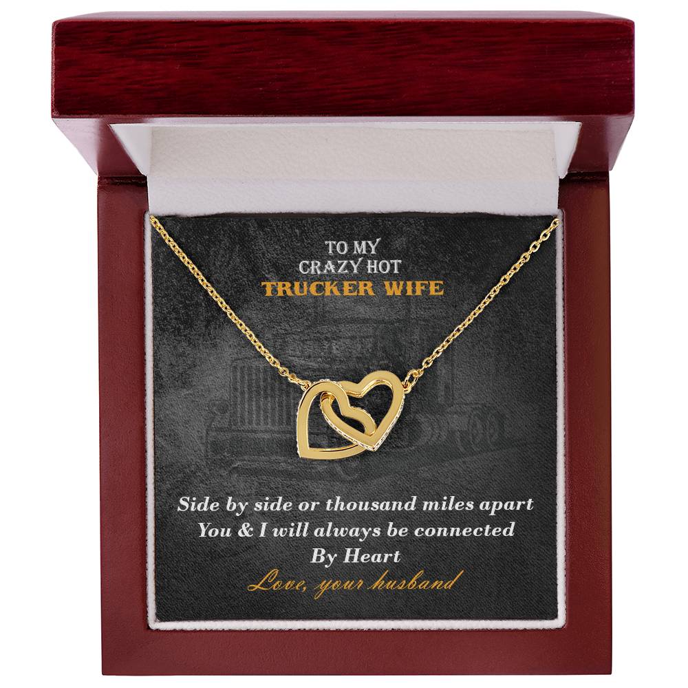 Hot Trucker Wife Interlocked Hearts Necklace Interlocking Hearts Necklace