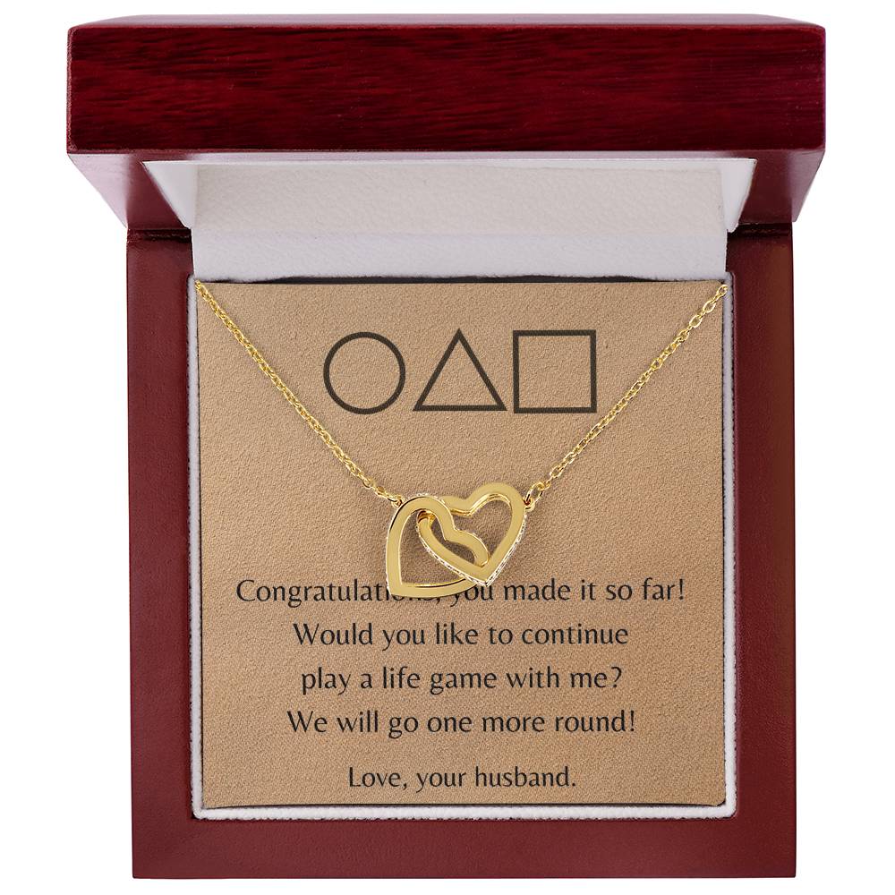 One More Round Necklace Interlocking Hearts Necklace