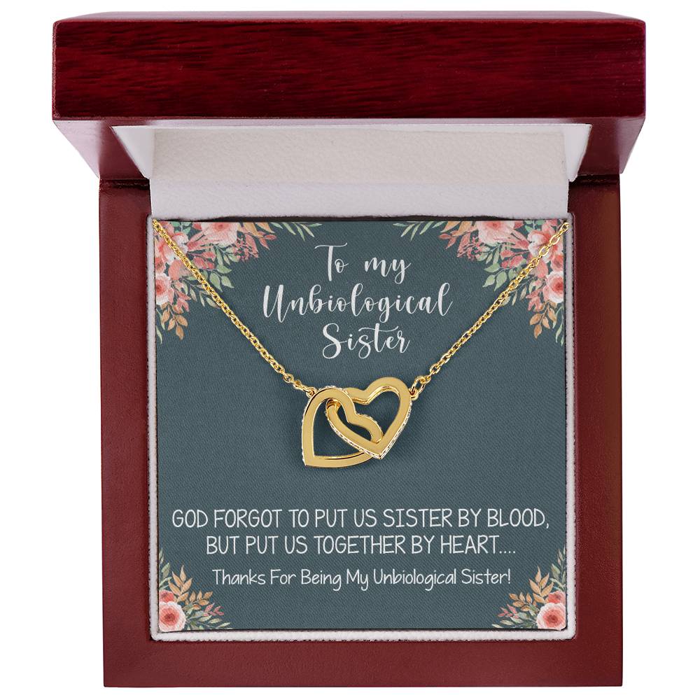 Unbiological Sister Interlocking Hearts Necklace Gift Best Friend Necklace Soul Sister Bridesmaid Gift Bff Gift