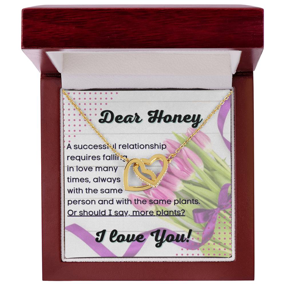 Anniversary Gift For Wife Forever Partner Household Plant Lover Interlocking Hearts Necklace