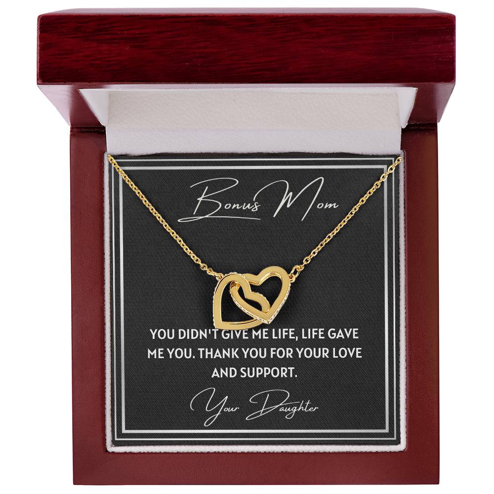 Bonus Mom 2 Interlocking Hearts Necklace