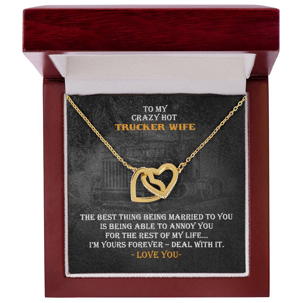 Hot Trucker Wife Interlocked Hearts Necklace Interlocking Hearts Necklace