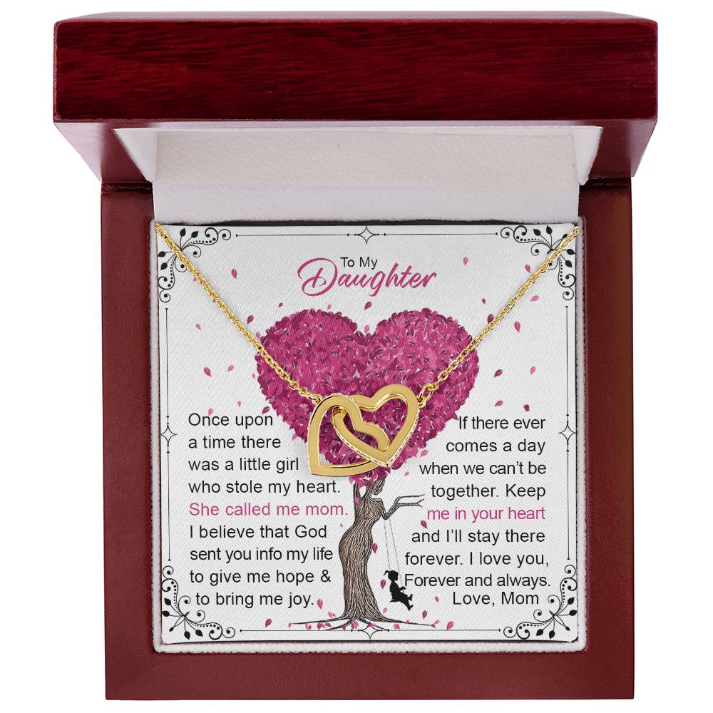 To My Daughter Interlocking Hearts Necklace