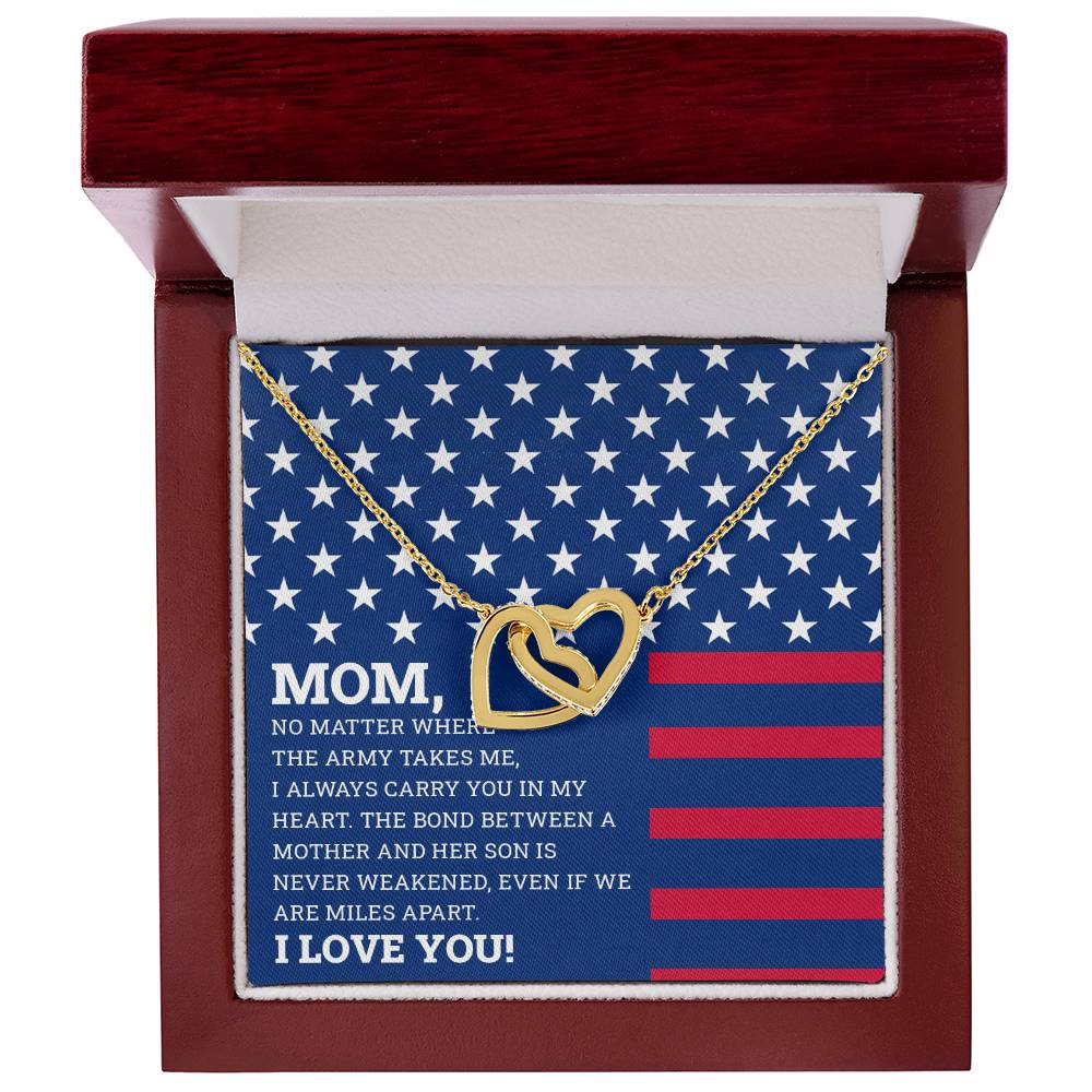 To My Mom - I Love You Message - Tmm05 Interlocking Hearts Necklace