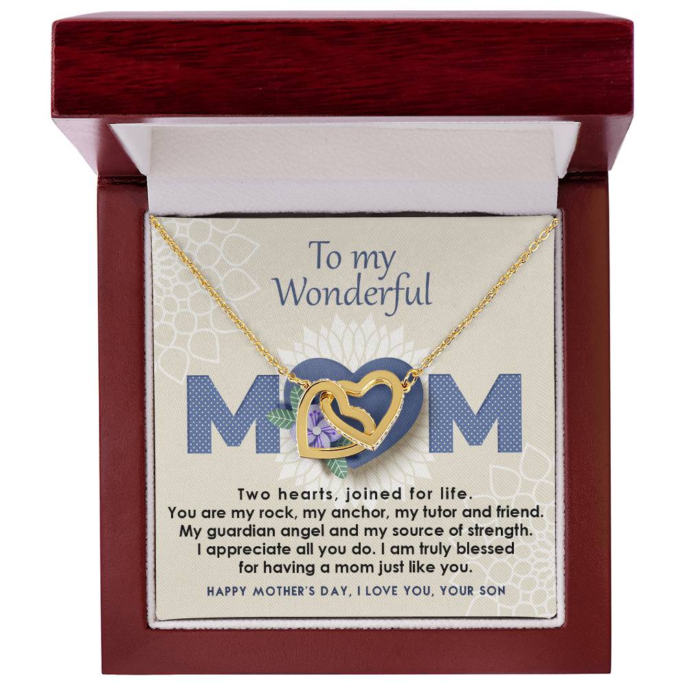 Mother And Son Interlocking Hearts Necklace - Joined For Life
