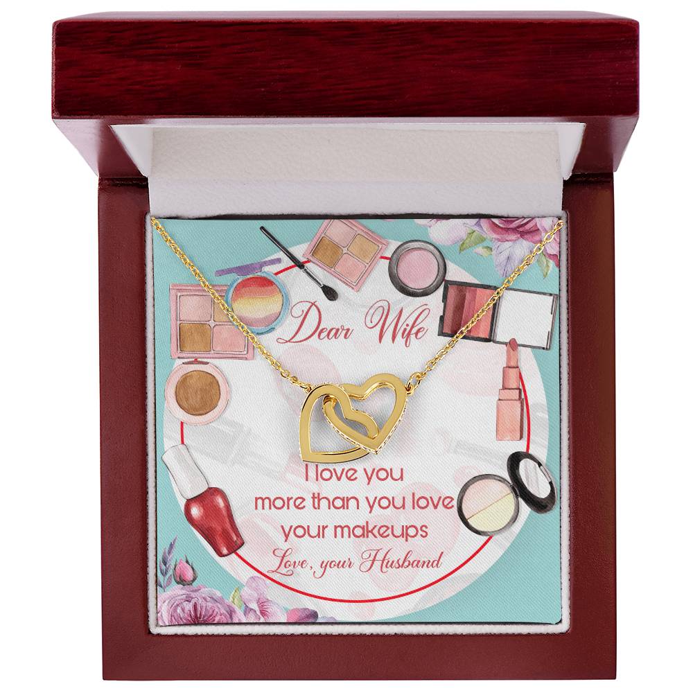 Dear Wife Interlocking Hearts Necklace Message Card