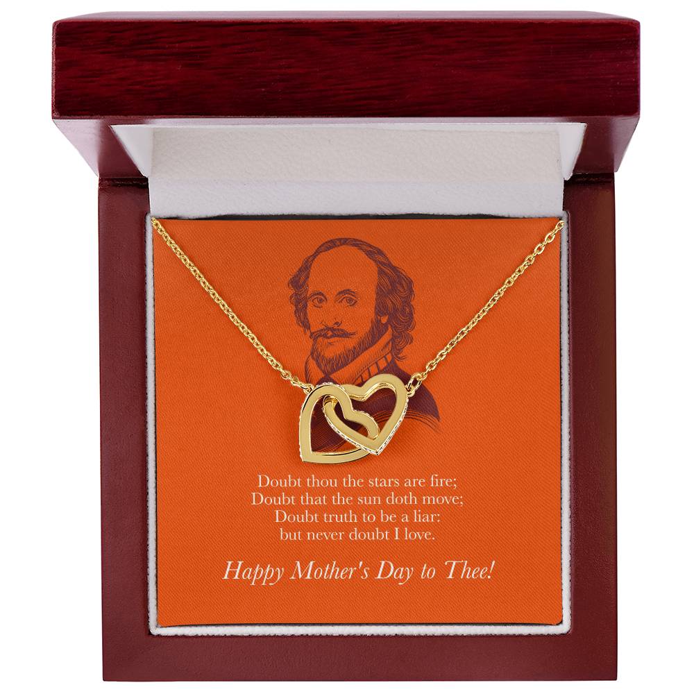 Happy Mother'S Day To Thee! Necklace - Avid Reader Gift Idea Interlocking Hearts Necklace