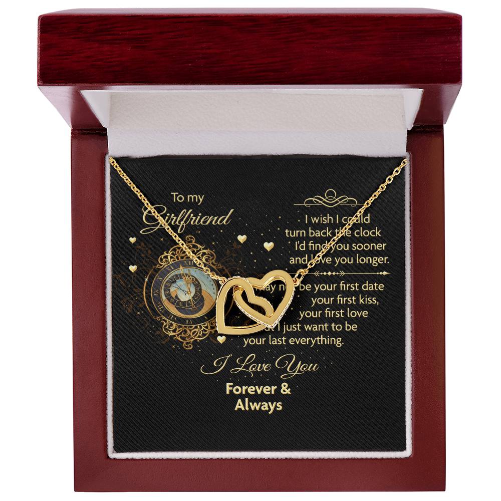 To My Girlfriend - Forever & Always Necklace Interlocking Hearts Necklace
