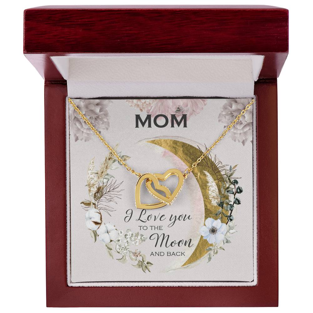 Birthday Gift From Daughter Gift For Mom I Love You To The Moon And Back Necklace For Mom Mother'S Day Gift Women'S Jewelry Interlocking Hearts Necklace