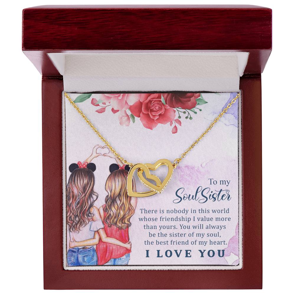 My Soul Sister - I Love You Interlocking Hearts Necklace