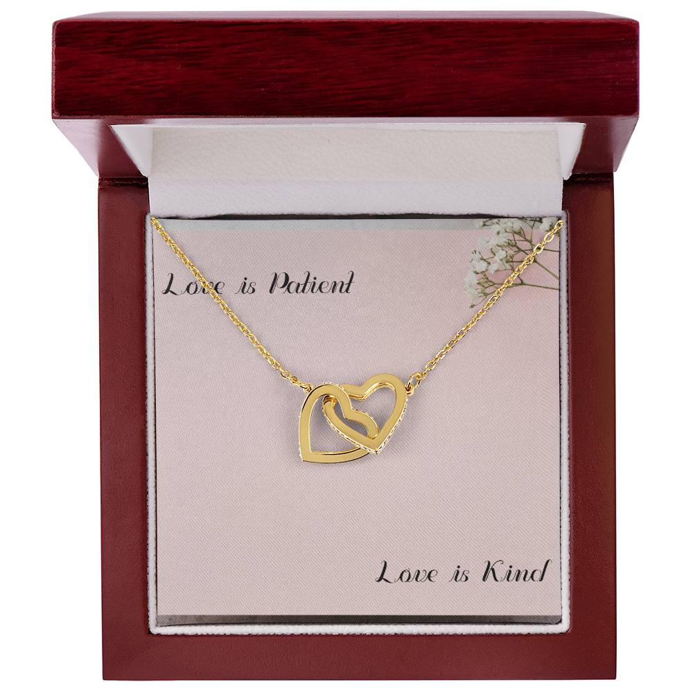 I Love You Necklace With Message Card Interlocking Hearts Necklace