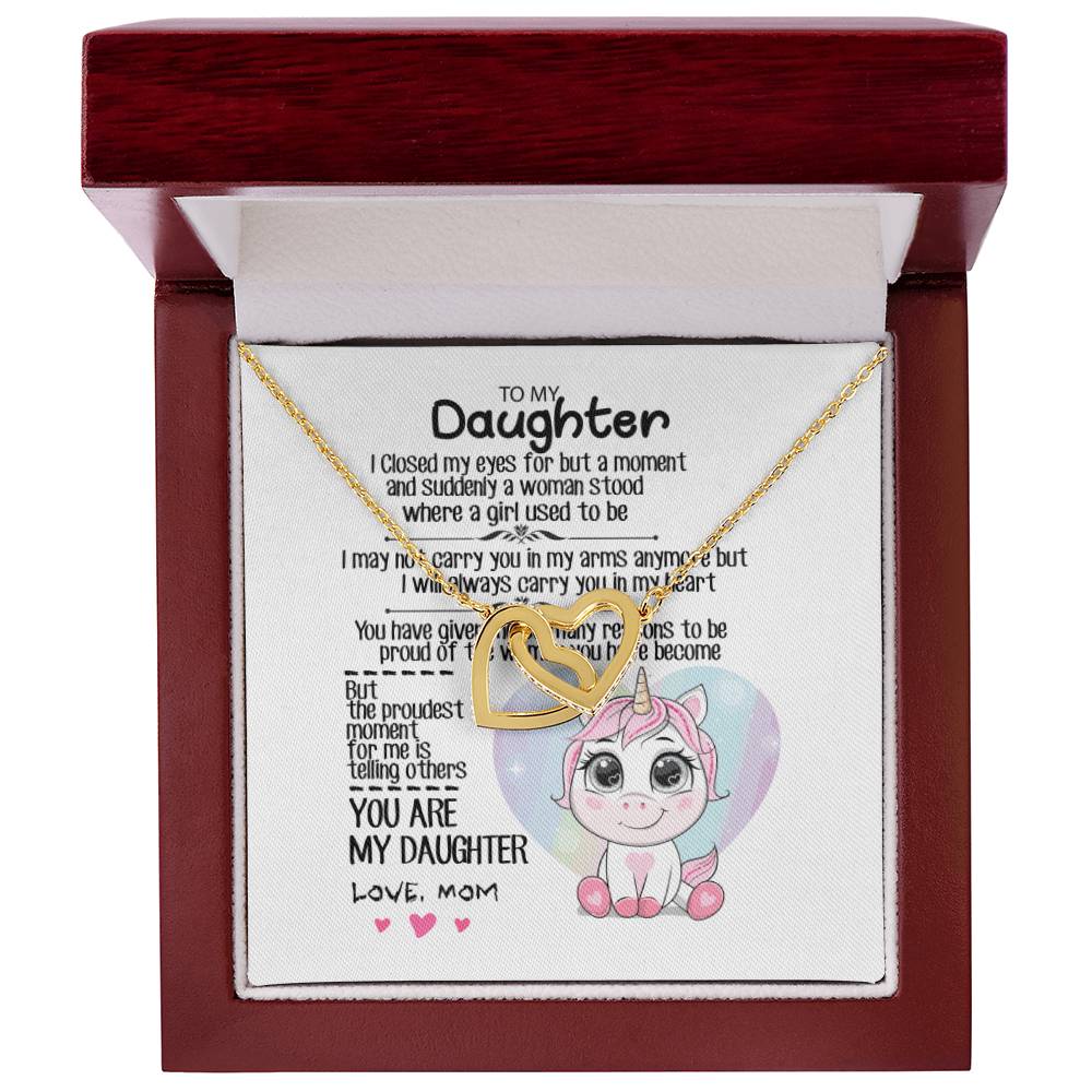 To My Daughter Interlocking Hearts Necklace