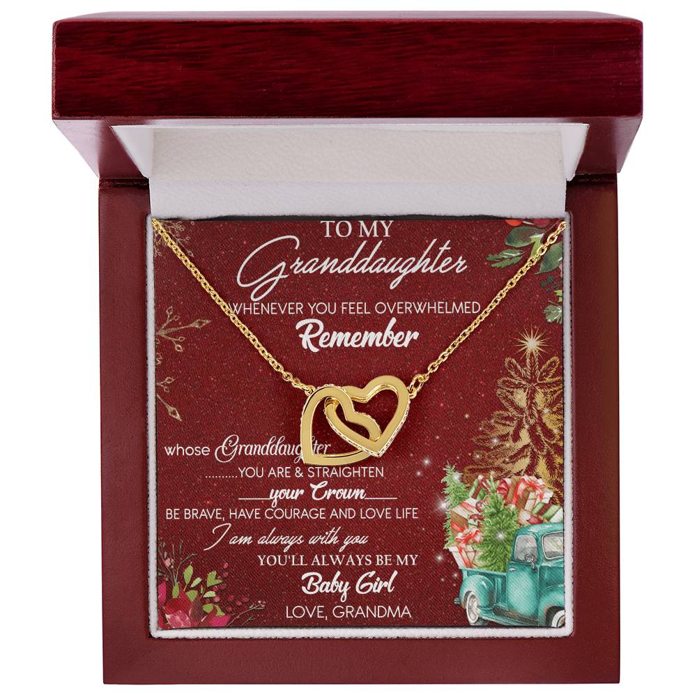 To My Granddaughter Interlocking Hearts Necklace Message Card