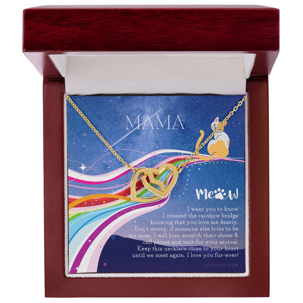 To My Cat Mama Cat Loss Gifts Rainbow Bridge Cat Pet Sympathy Gift Cat Loss Necklace Until We Meet Again Necklace Loss Of Cat Memorial Necklace Interlocking Hearts Necklace