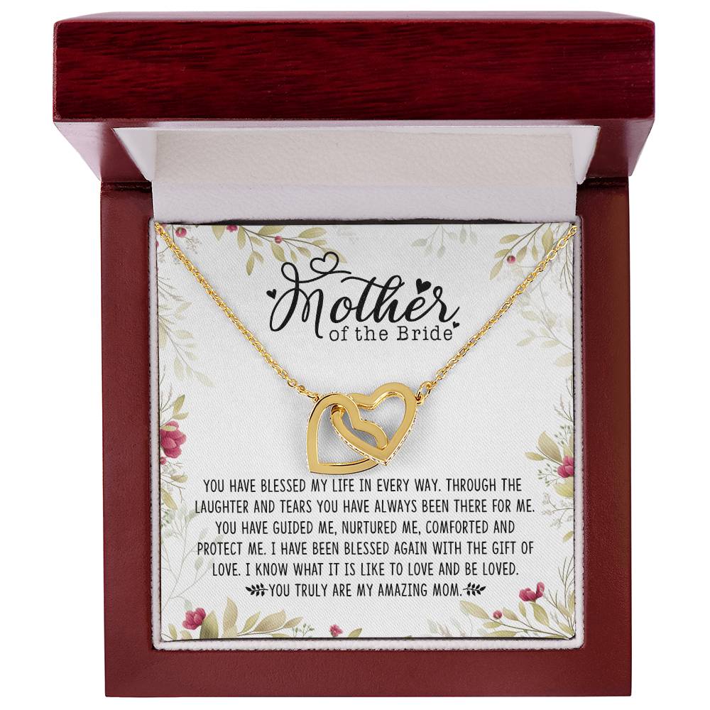 Mother Of The Bride Interlocking Hearts Necklace Message Card