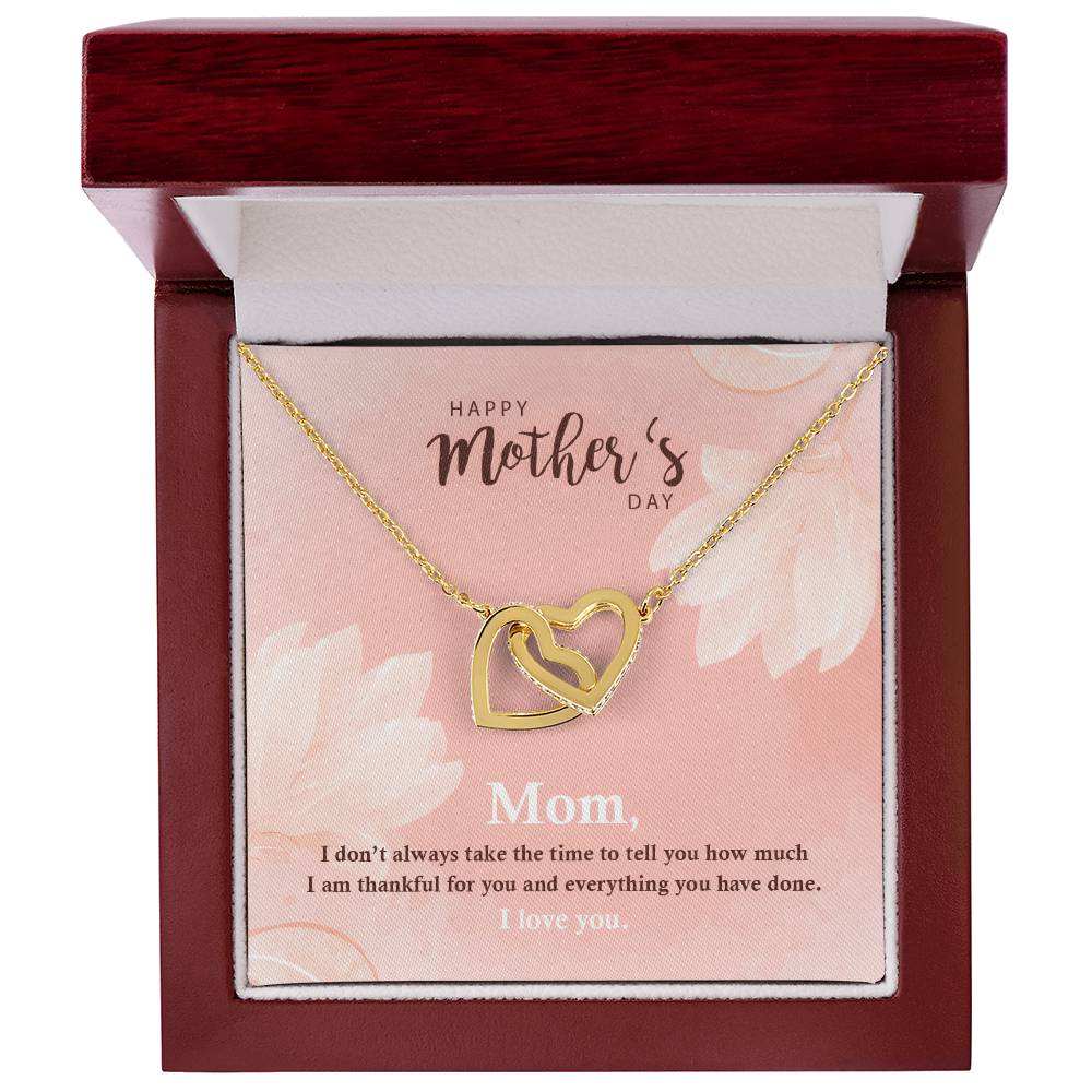 Mother'S Day - Double Hearts Necklace Interlocking Hearts Necklace