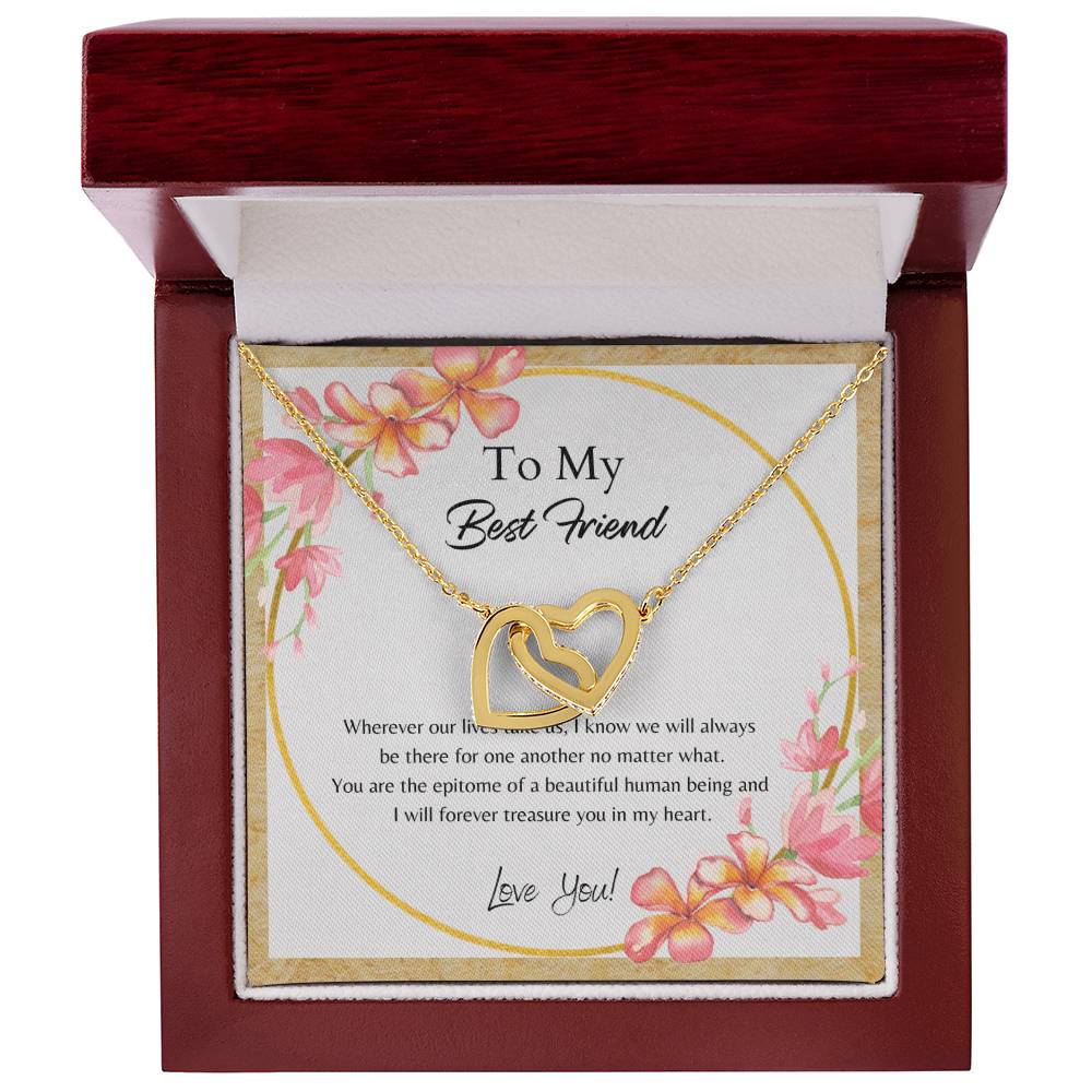 To My Best Friend Interlocking Hearts Necklace