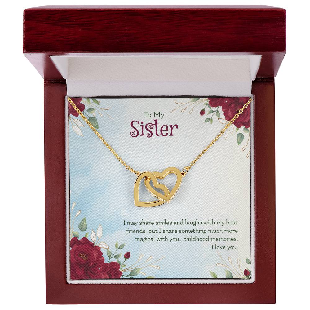 Interlocking Hearts Necklace For Sister