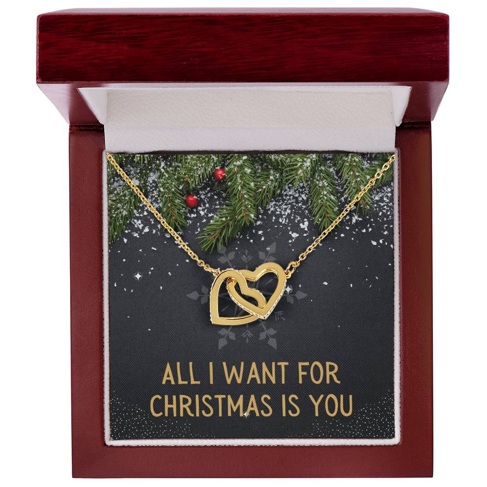All I Want For Christmas - Heart Necklace Interlocking Hearts Necklace