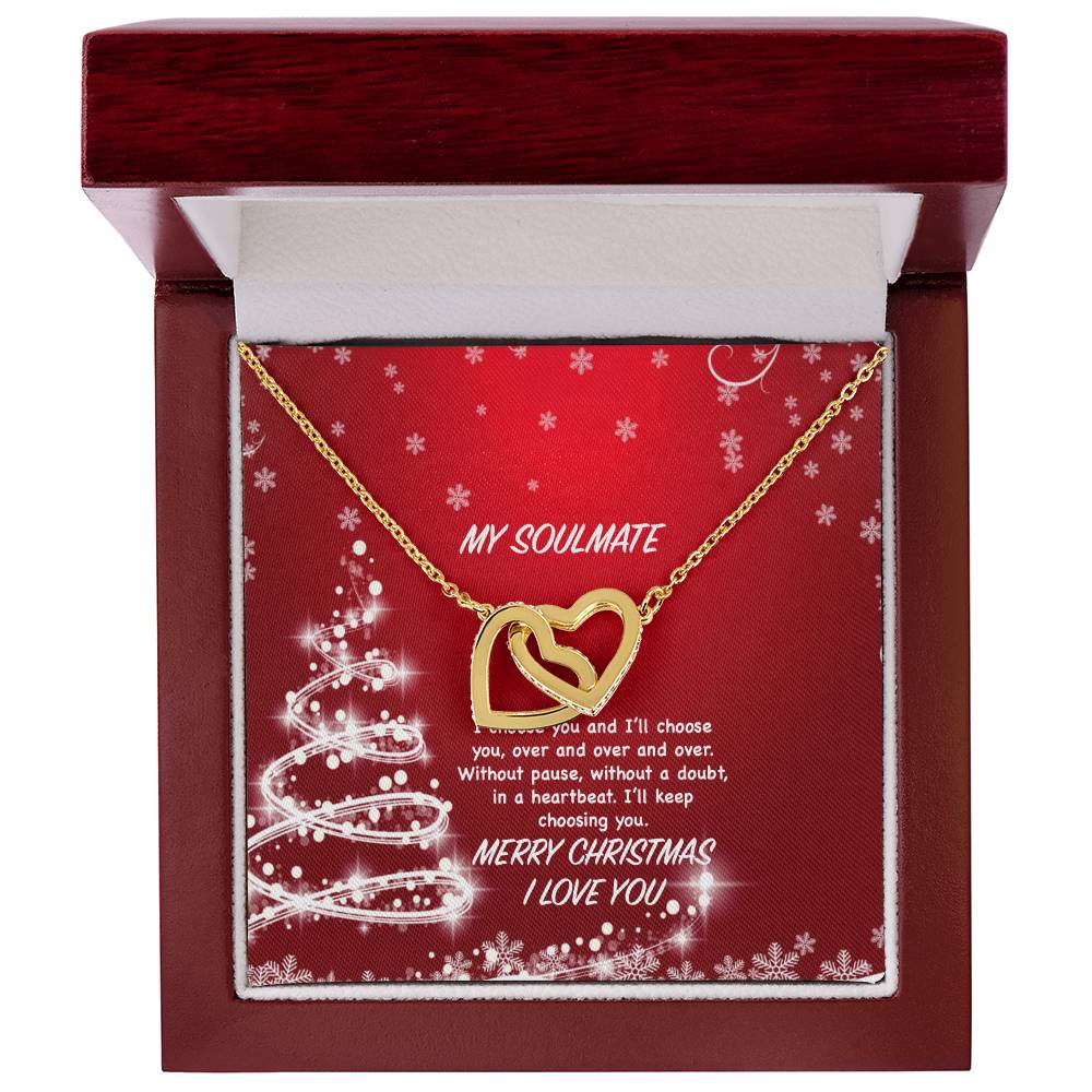 My Soulmate - I Choose You And I'Ll Keep Choosing You Interlocking Hearts Necklace
