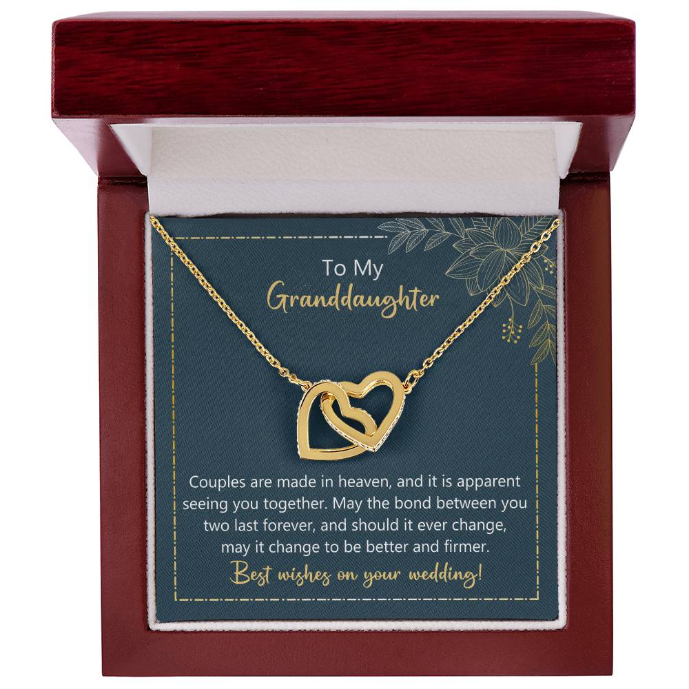 To My Granddaughter May The Bond Between You Two Last Forever Necklace Interlocking Hearts Necklace