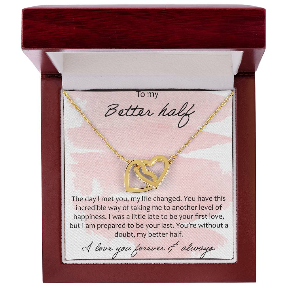 To My Better Half Interlocking Hearts Necklace