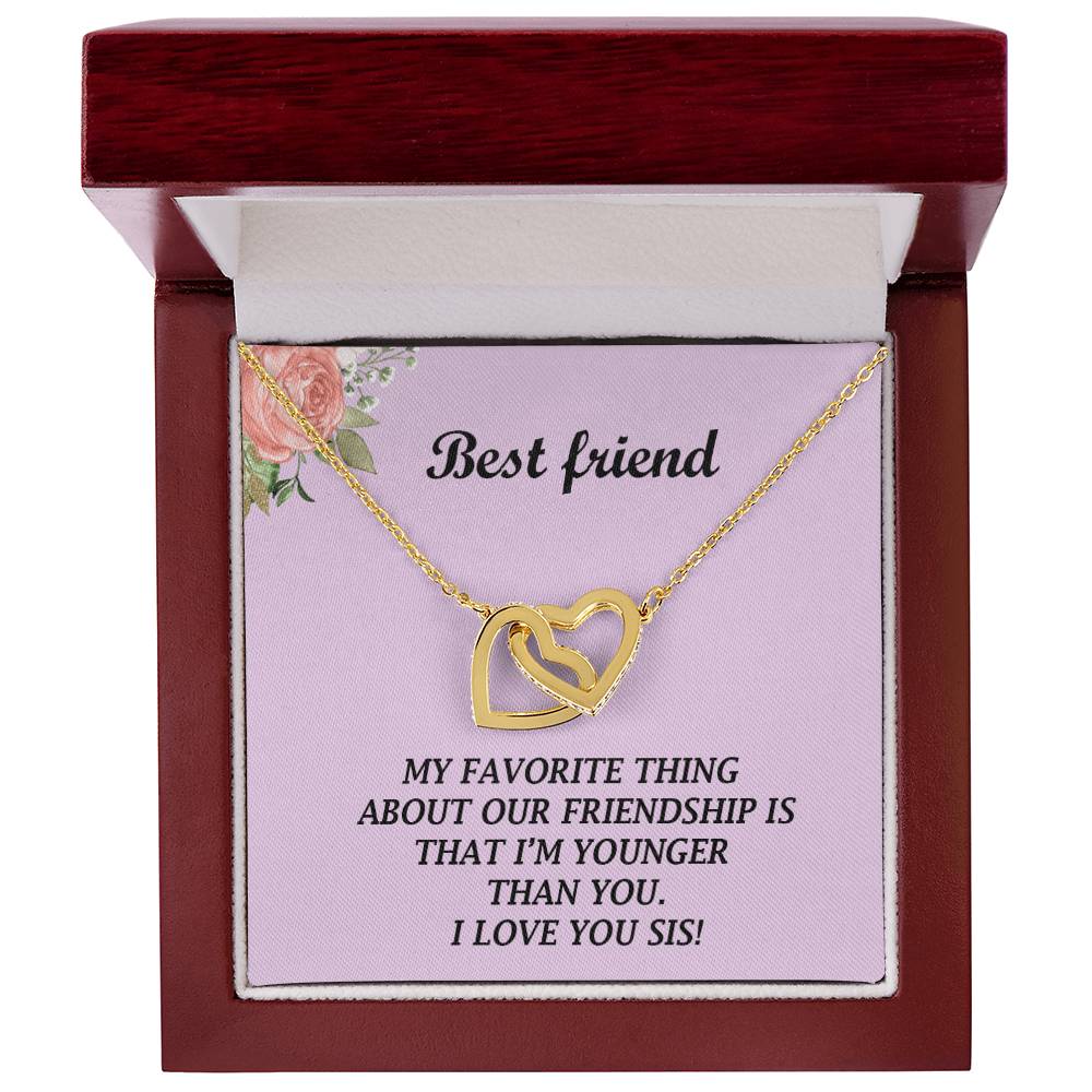 To My Best Friend - Interlocking Hearts - So28 Interlocking Hearts Necklace