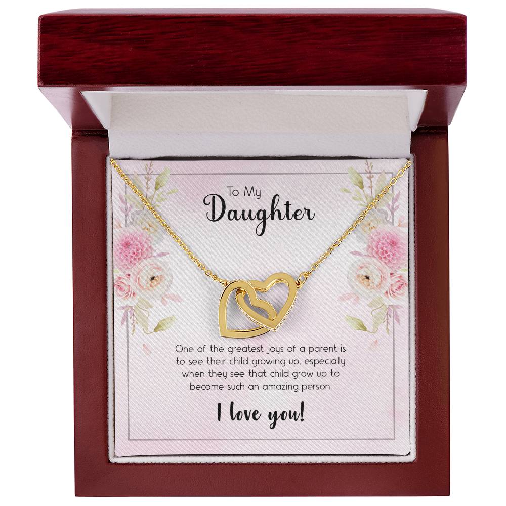 A Daughter Is The Greatest Joy Necklace Interlocking Hearts Necklace