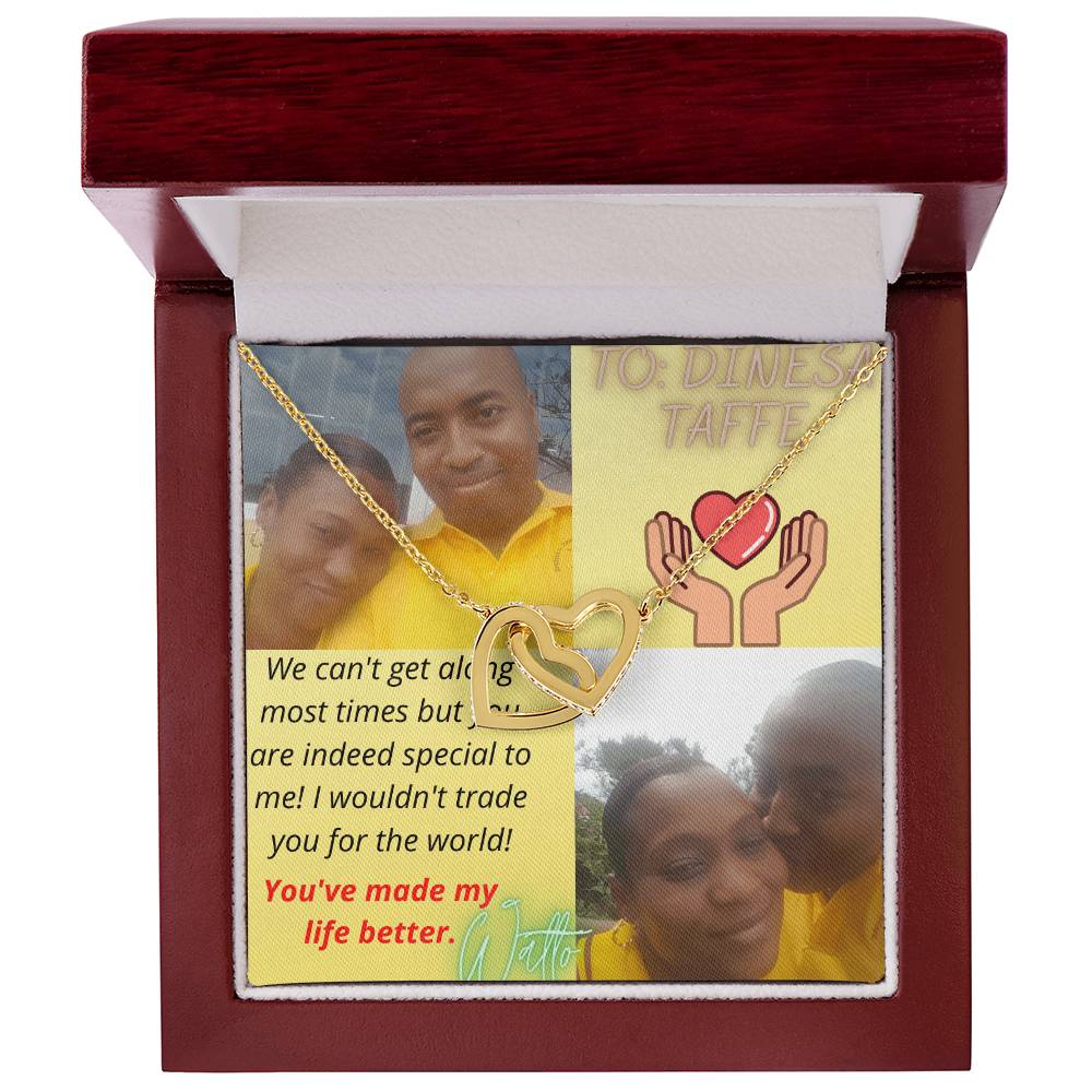 Interlocking Hearts Necklace Taffy