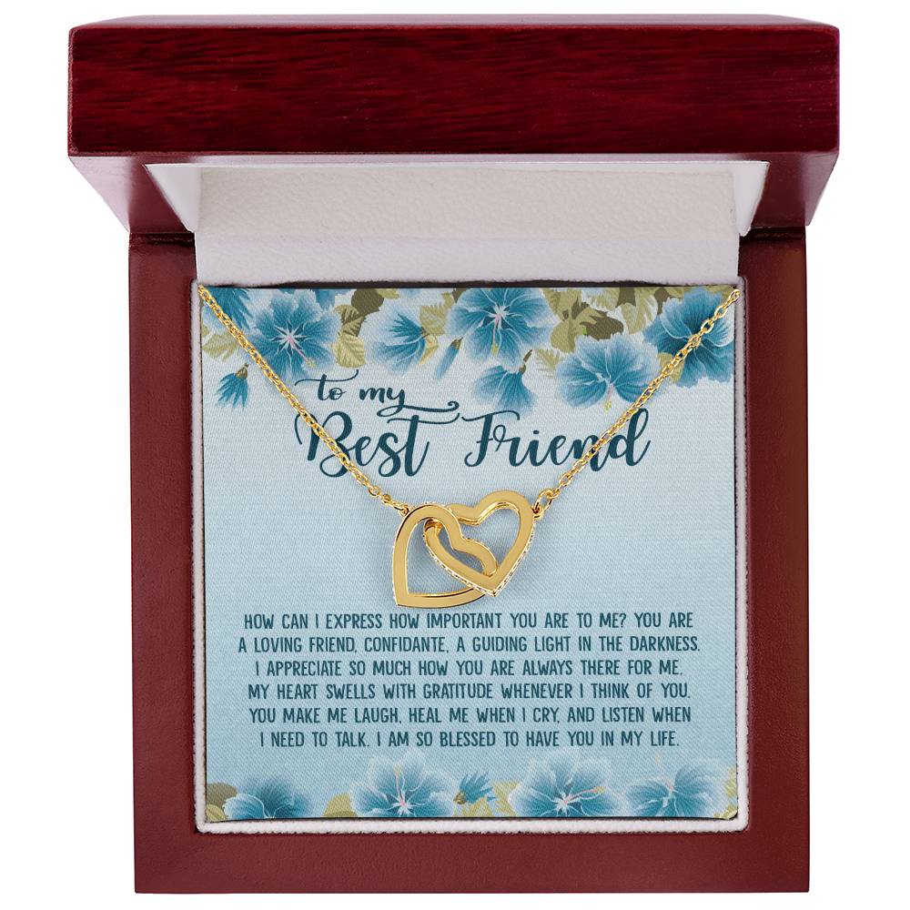 To My Best Friend Gift - Interlocking Heart Necklace Interlocking Hearts Necklace
