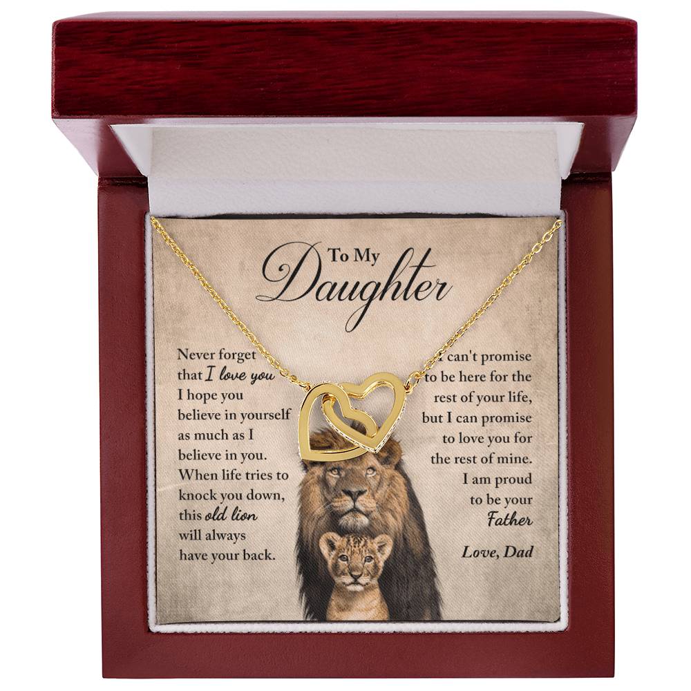 Daughter - Proud Of You - Necklace Interlocking Hearts Necklace