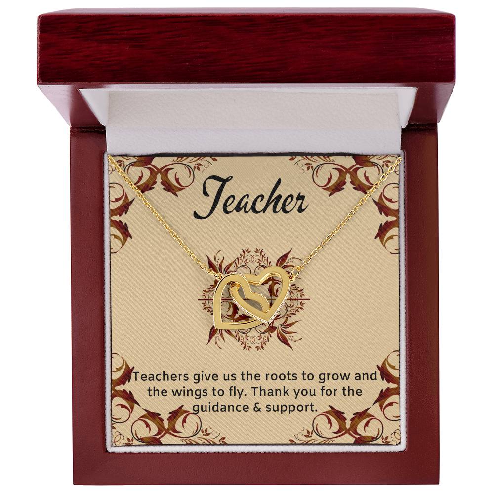 Teacher Gift Interlocking Hearts Necklace