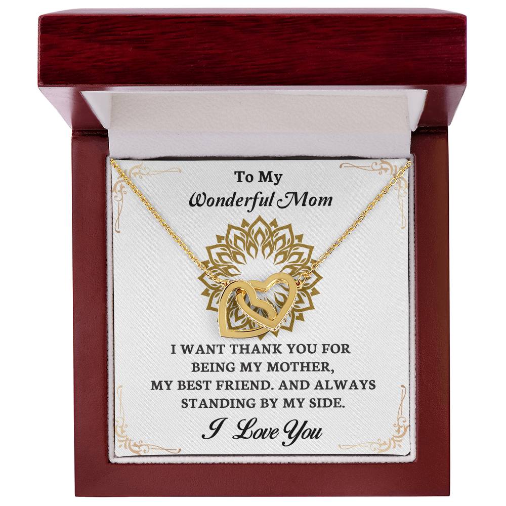 To My Mom - My Best Friend - Interlocking Hearts Necklace