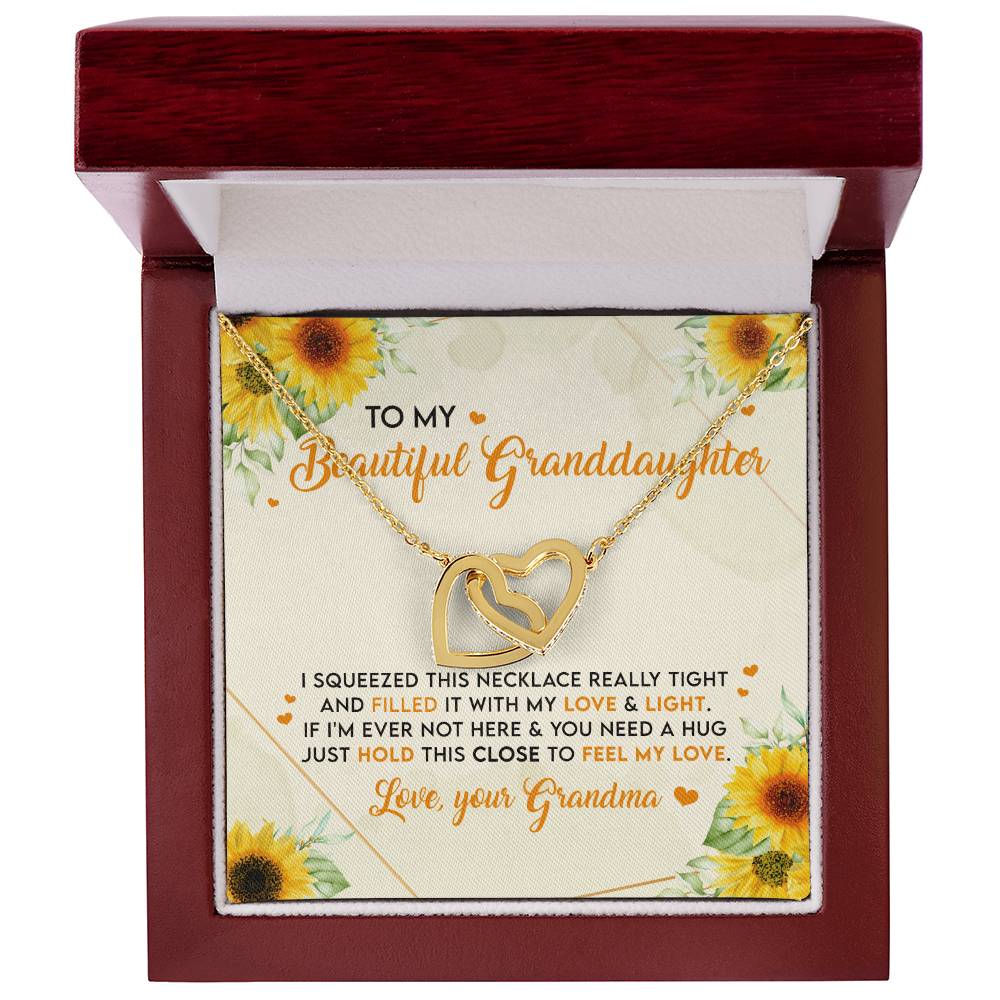 Feel My Love - Best Gift For Granddaughter Interlocking Hearts Necklace