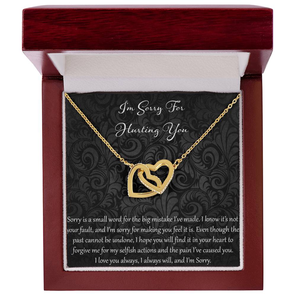 I'M Sorry For Hurting You Interlocking Hearts Necklace