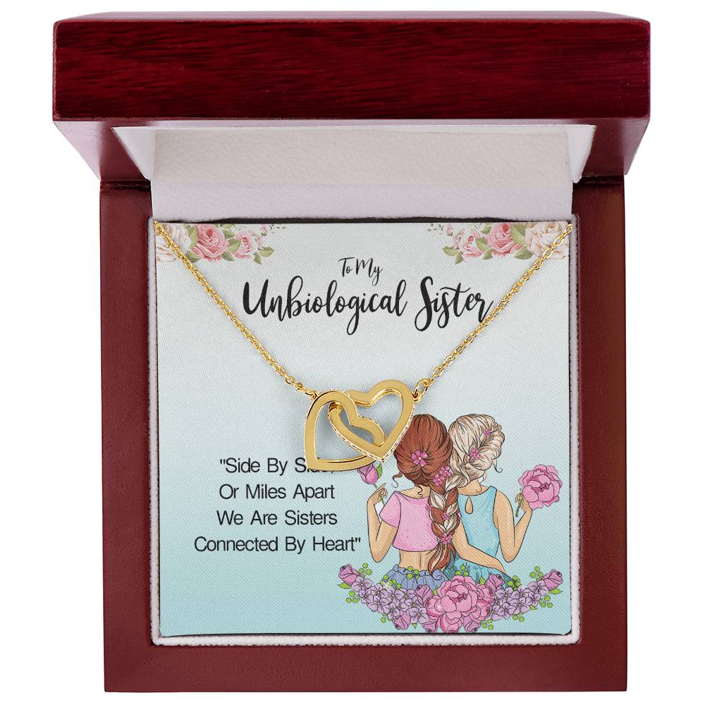 Unbiological Sister- Soul Sisters Necklace Bff Necklace Best Friend Gift Jewelry Interlocking Hearts Necklace