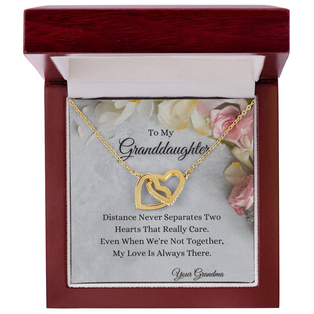 To My Granddaughter Interlocking Hearts Necklace