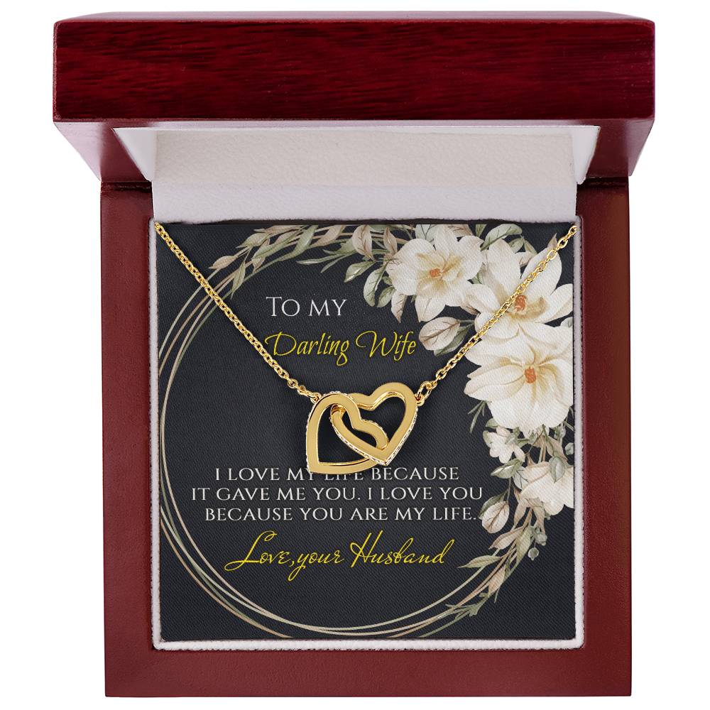 To My Darling Wife - Interlocking Hearts Interlocking Hearts Necklace