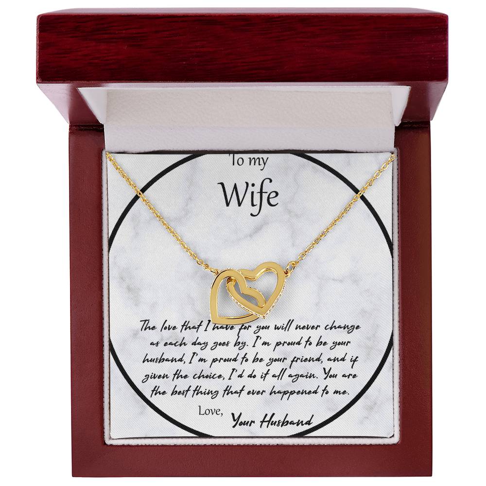 To My Wife The Love That I Have For You - White Interlocking Hearts Necklace